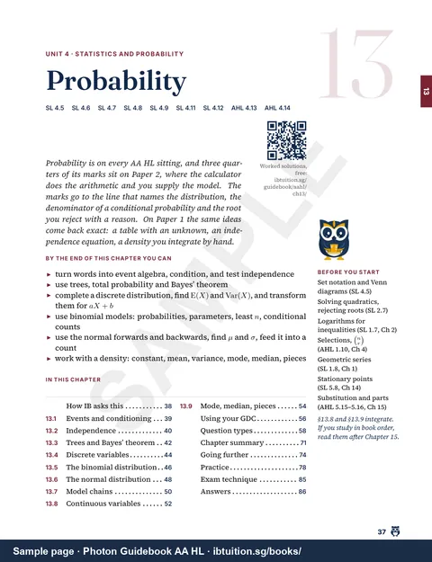 Sample page from Volume 2: Chapter opener: Probability (Vol. 2, Ch 13)
