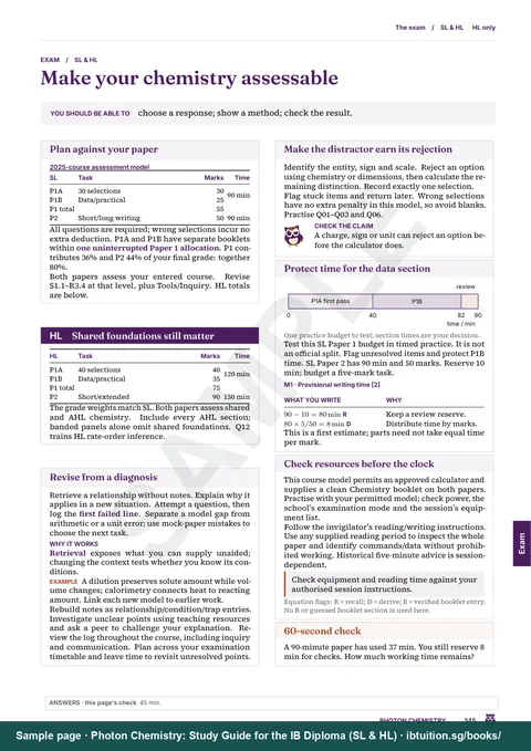 Sample page from Photon Chemistry: IB Chemistry SL & HL: The exam: make your chemistry assessable